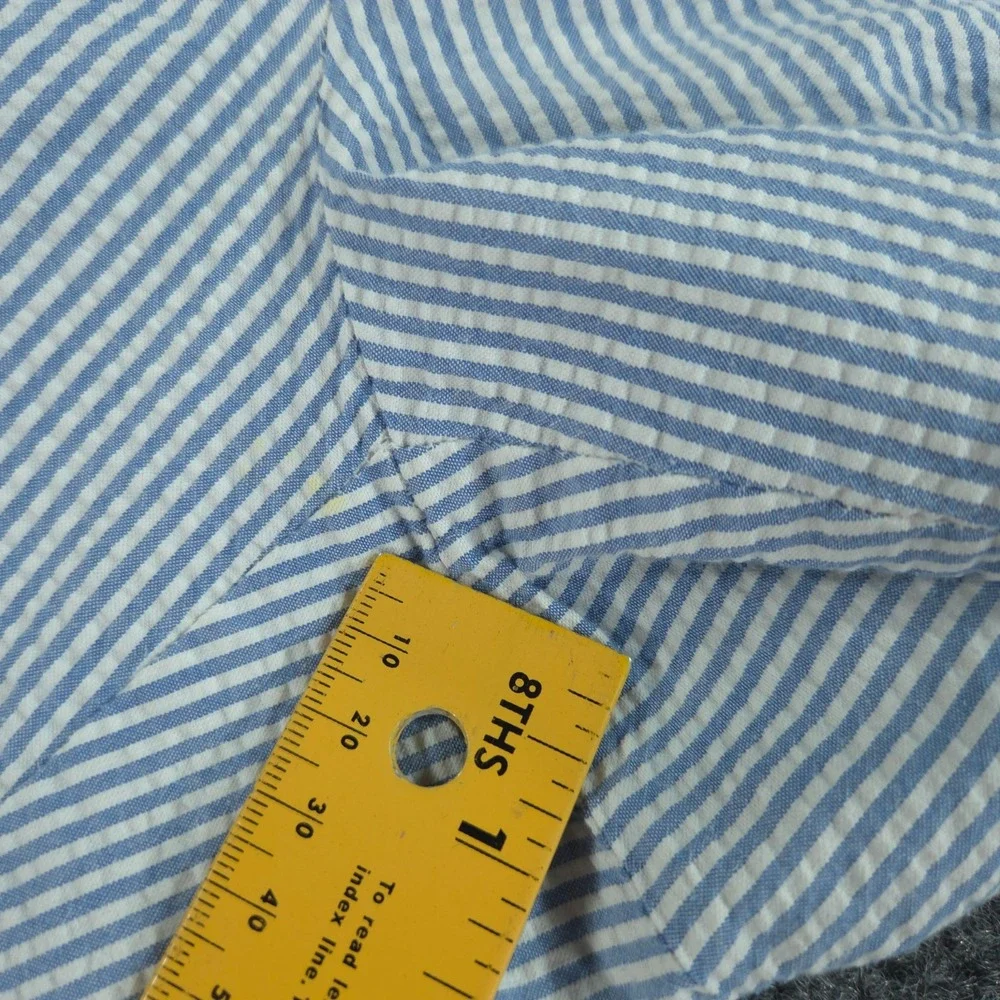 Polo Ralph Lauren Men's 34 Blue Striped Seersucker Chino Shorts Flat Front